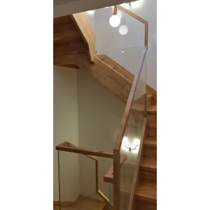 138/160户型木楼梯橡胶木玻璃款